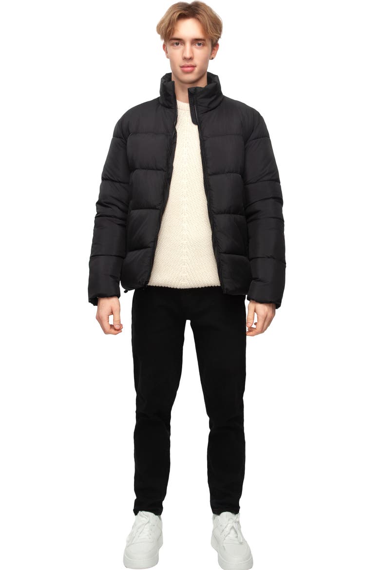 Lightweight Modern Puffer Jacket, Alternate, color, Black