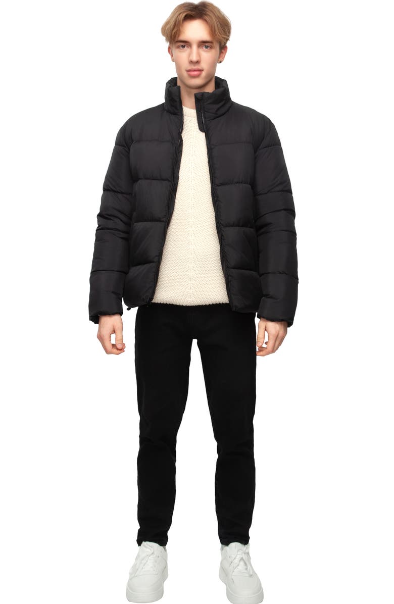 Rokka&Rolla Lightweight Modern Puffer Jacket, Alternate, color, Black