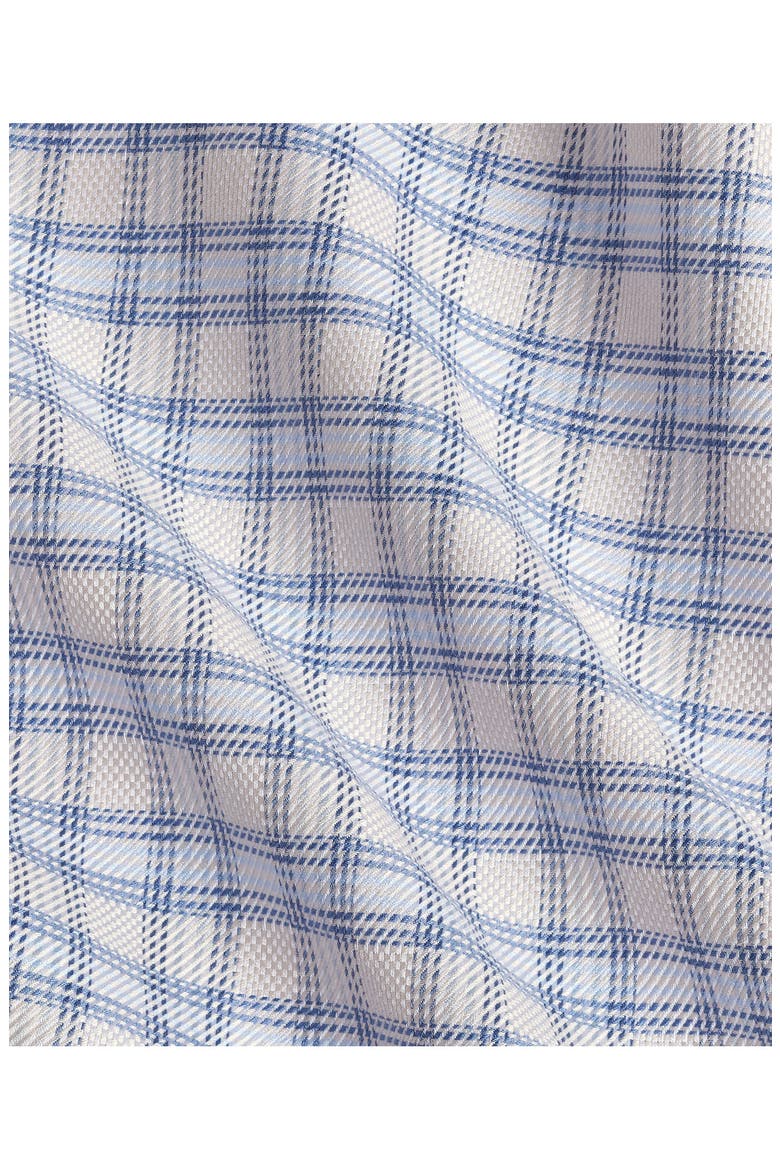 Trim Fit Plaid Cotton Dress Shirt, Alternate, color, SAND/ BLUE