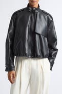 Toccin Alyssa Faux Leather Funnel Neck Bomber