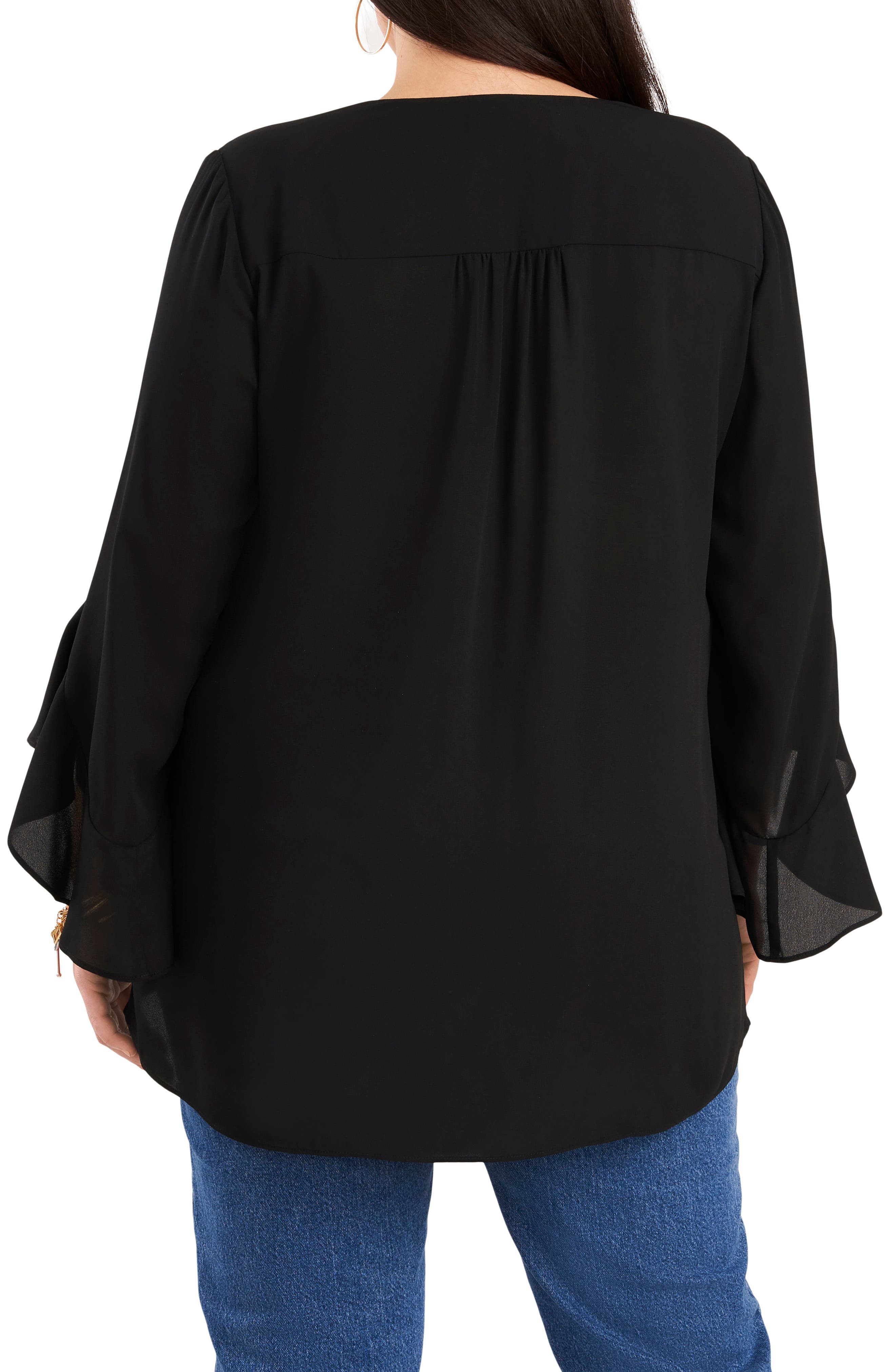 Flutter Sleeve Crossover Georgette Tunic Top - image 2