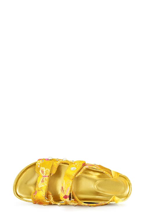 Azalea Wang Makley Ankle Wrap Platform Sandal In Yellow