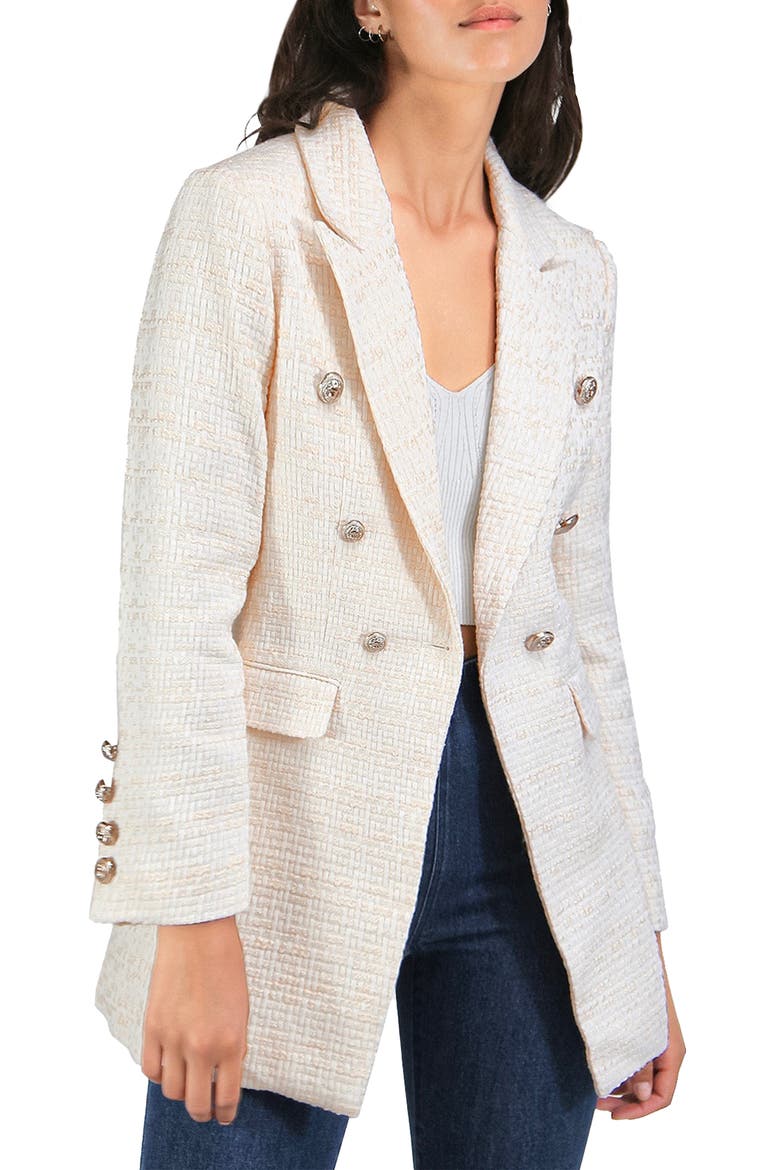 Princess Polina Tweed Blazer, Main, color, CREAM