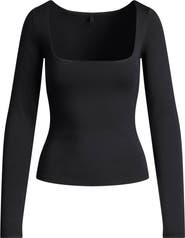SKIMS Smooth Layers Square Neck Long Sleeve Top