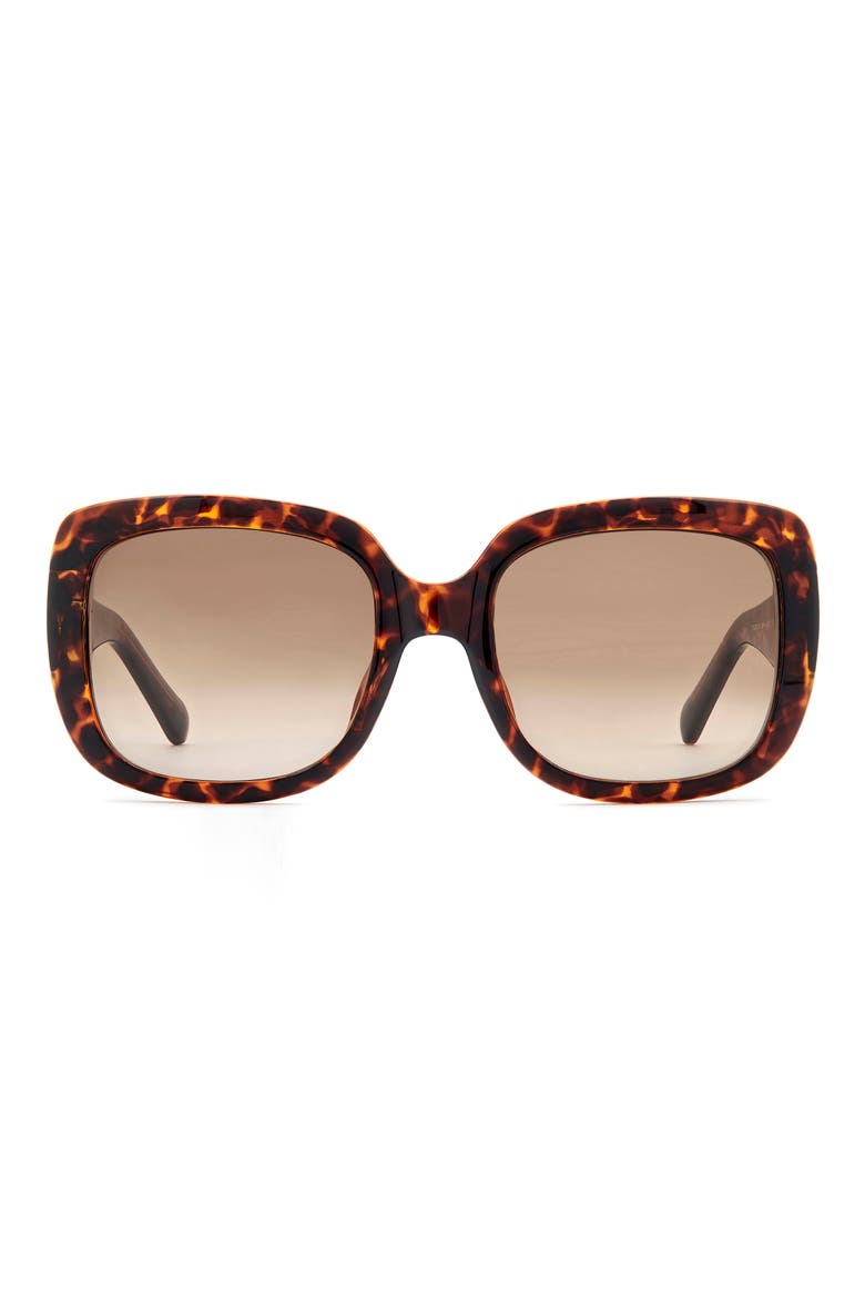 54mm Gradient Rectangular Sunglasses, Main, color, HAVANA