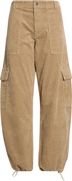Pistola Honor High Waist Drawcord Hem Corduroy Cargo Pants