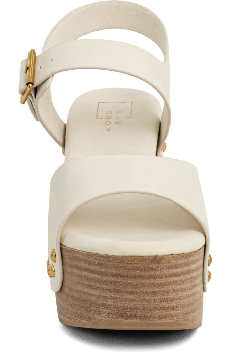 SHUSHOP Gia Ankle Strap Platform Sandal, Alternate, color, Bone