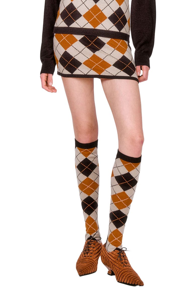Anna Sui Argyle Knit Skirt, Alternate, color, 