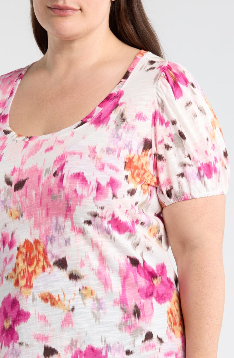 Liverpool Los Angeles Floral Puff Sleeve T-Shirt, Alternate, color, Pink Multi Floral