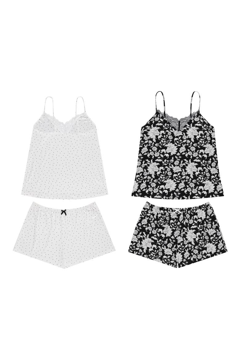 Stacy 4-Piece Pajama Set, Alternate, color, BLACK