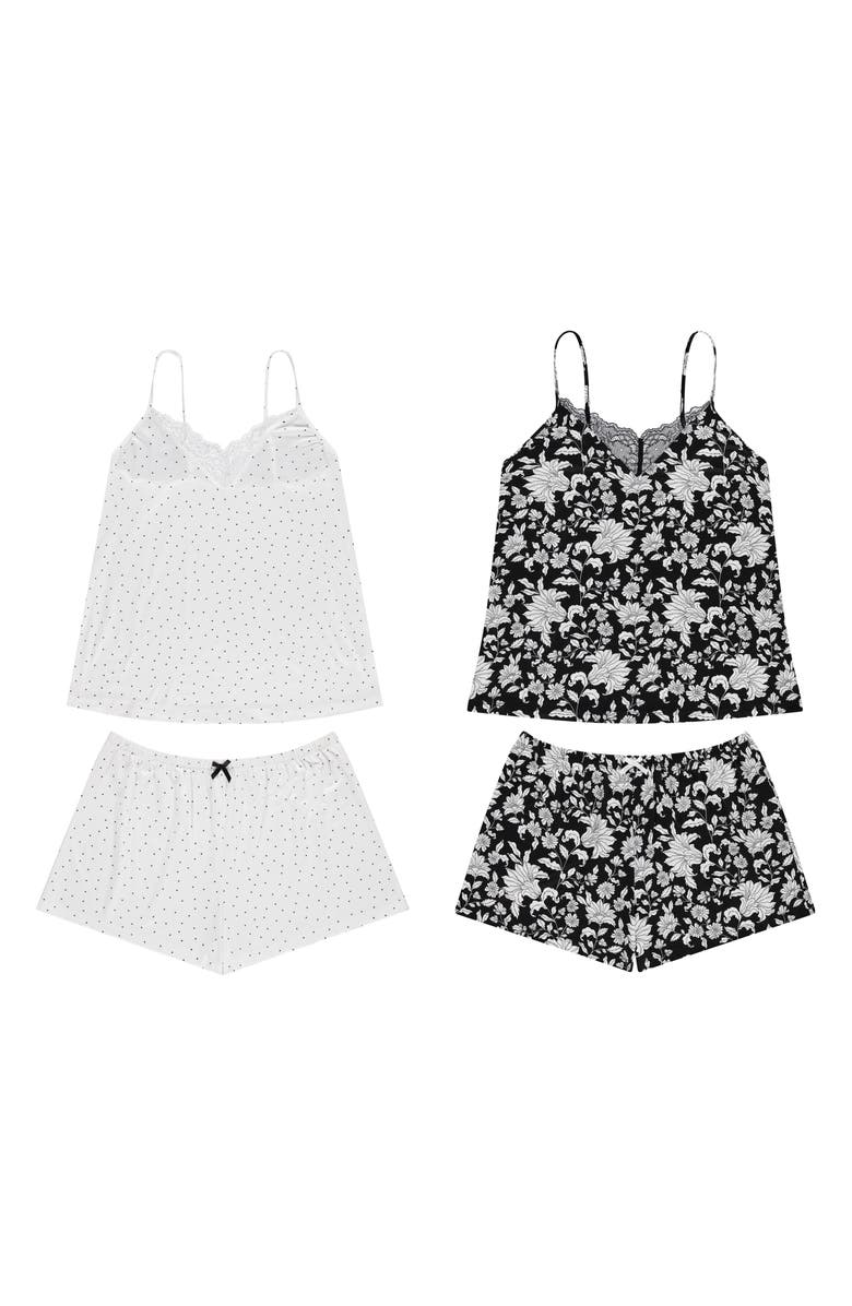 Flora By Flora Nikrooz Stacy 4-Piece Pajama Set, Alternate, color, Black