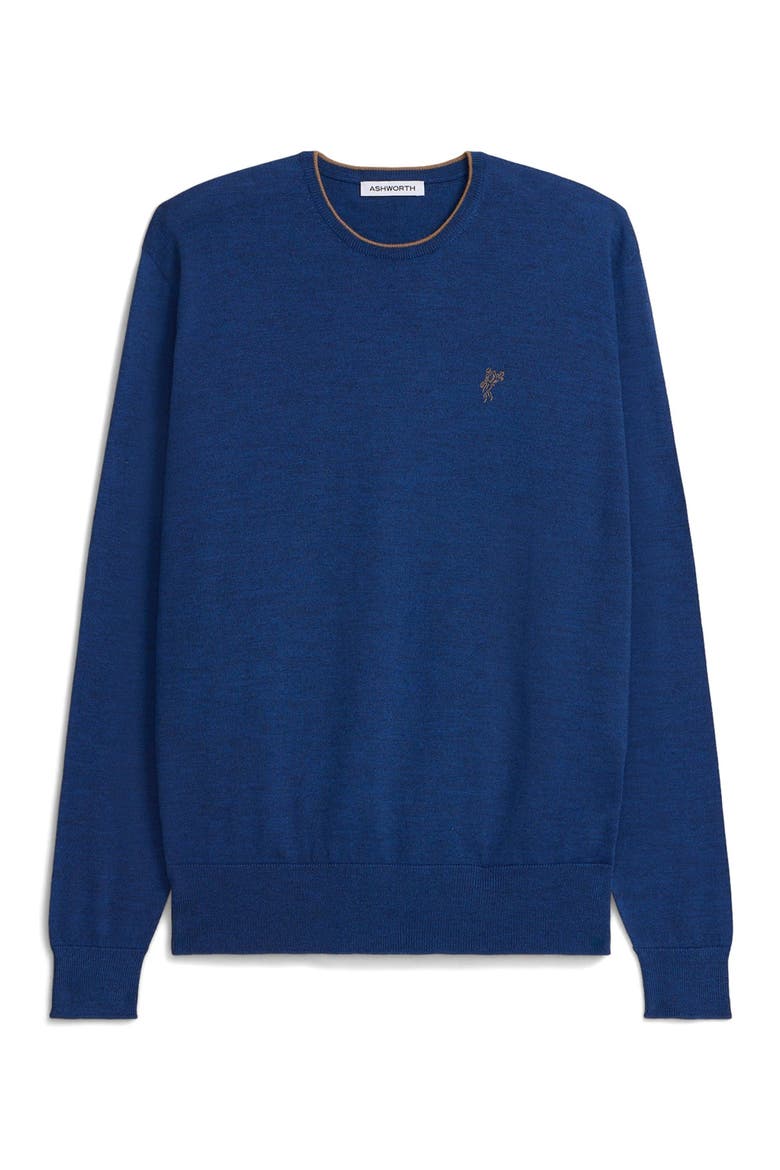 Extrafine Merino Tipped Crewneck, Main, color, Ocean