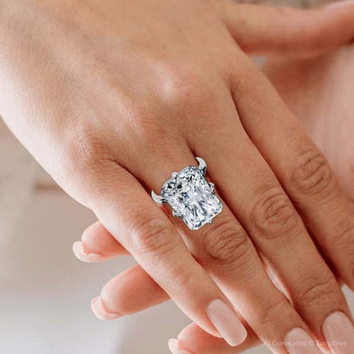 Bliss Diamond Certified 11ct Radiant Diamond Solitaire Engagement Ring 14k Gold/pt Lab Grown