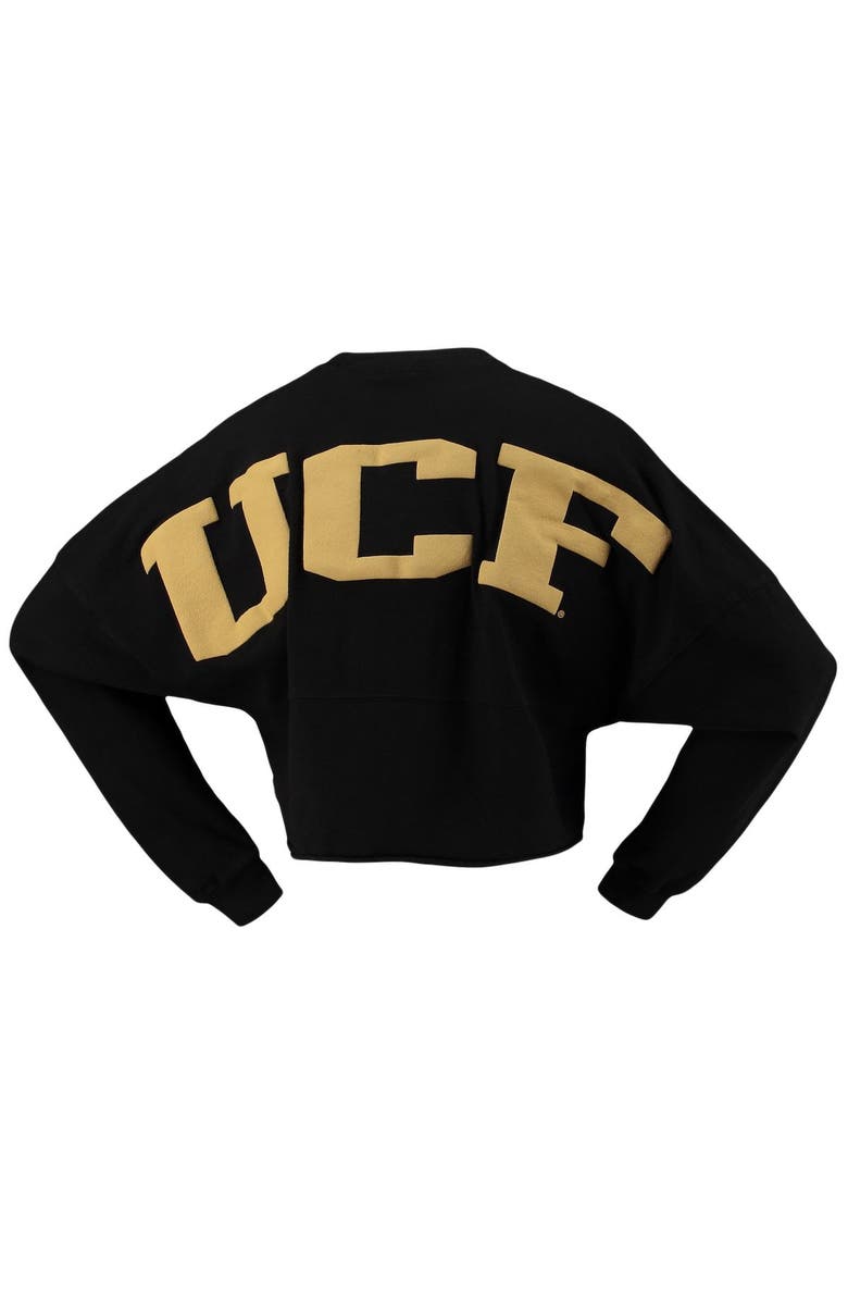 SPIRIT JERSEY Women's Black UCF Knights Laurels Crop Long Sleeve T-Shirt, Alternate, color,