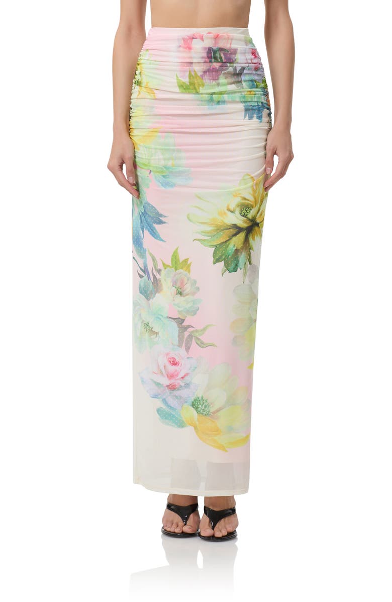 AFRM Bevin Floral Print Maxi Skirt, Main, color, Growing Roses
