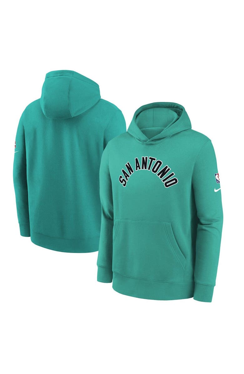 Nike Youth Nike Teal San Antonio Spurs 2021/22 City Edition Essential Pullover Hoodie, Main, color,