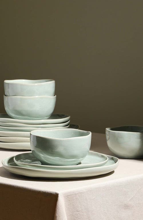 Stone Lain Mirella Stoneware 12-piece Dinnerware Set In Green