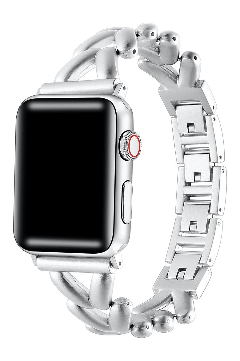 Caroline Bracelet Apple Watch® Watchband, Alternate, color, SILVER