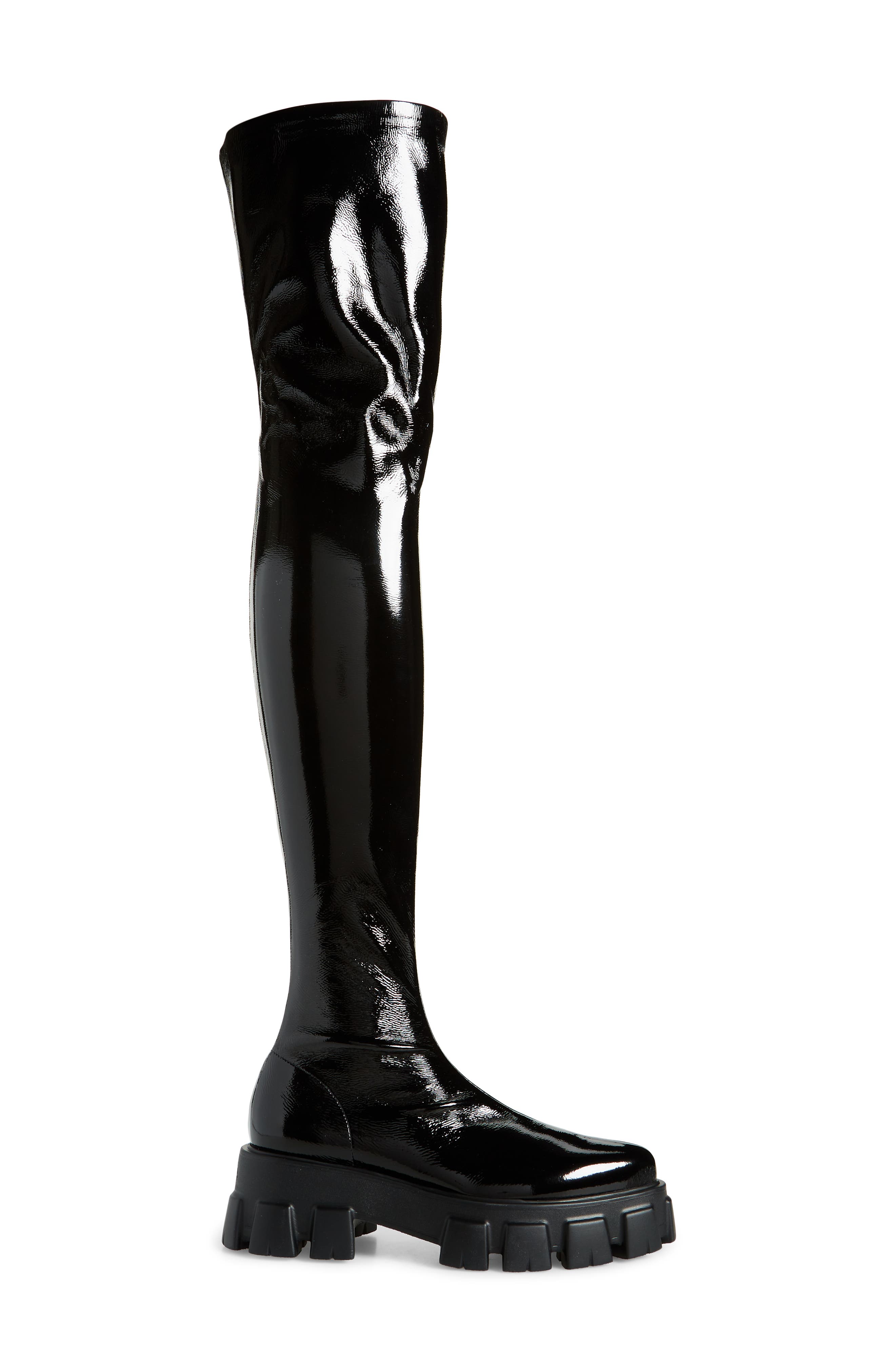 Prada Monolith Sharp Over the Knee Boot, Alternate, color, 