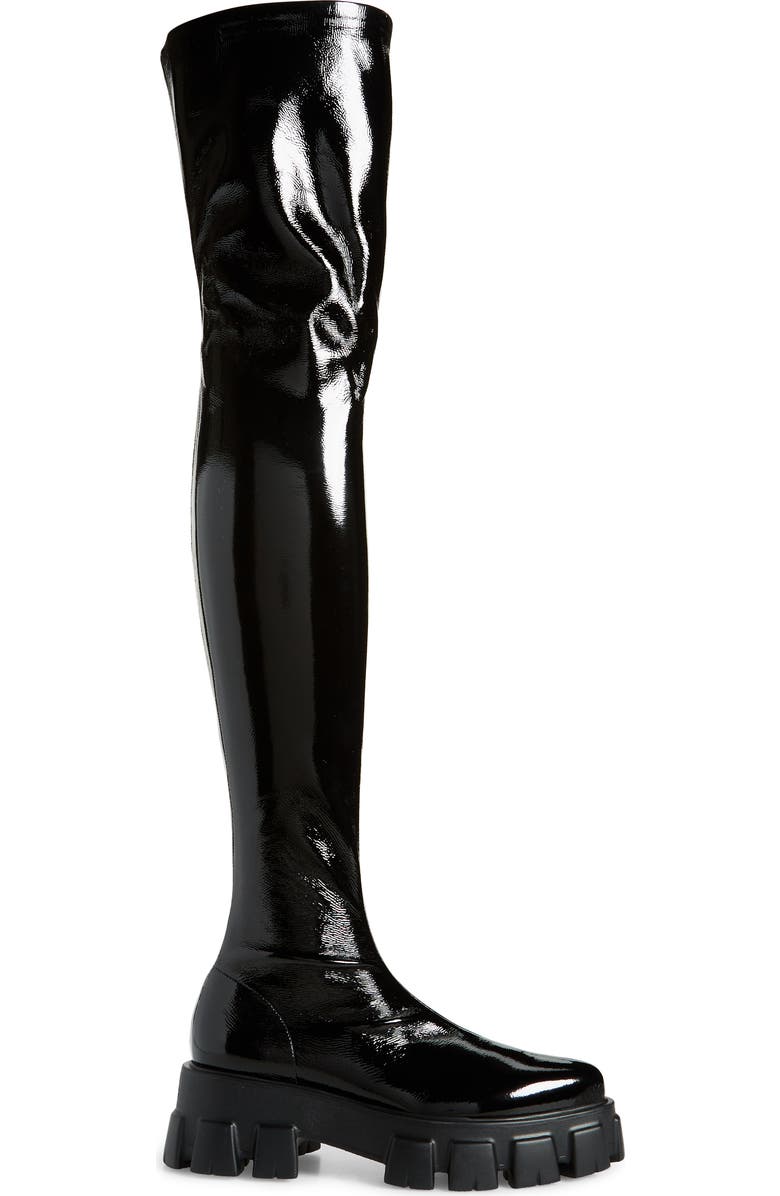 Prada Monolith Sharp Over the Knee Boot, Alternate, color,