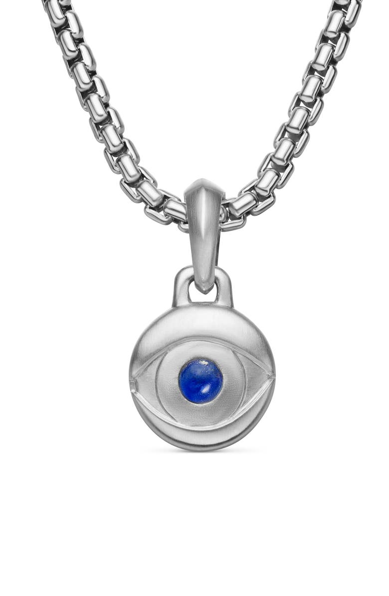 David Yurman Evil Eye Amulet with Lapis Lazuli, Main, color, Silver/ Lapis Lazuli
