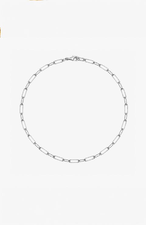 Molten Link Chain Necklace In Silver