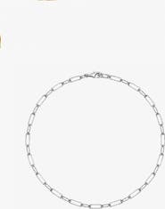 YOJ Molten Link Chain Necklace In Silver