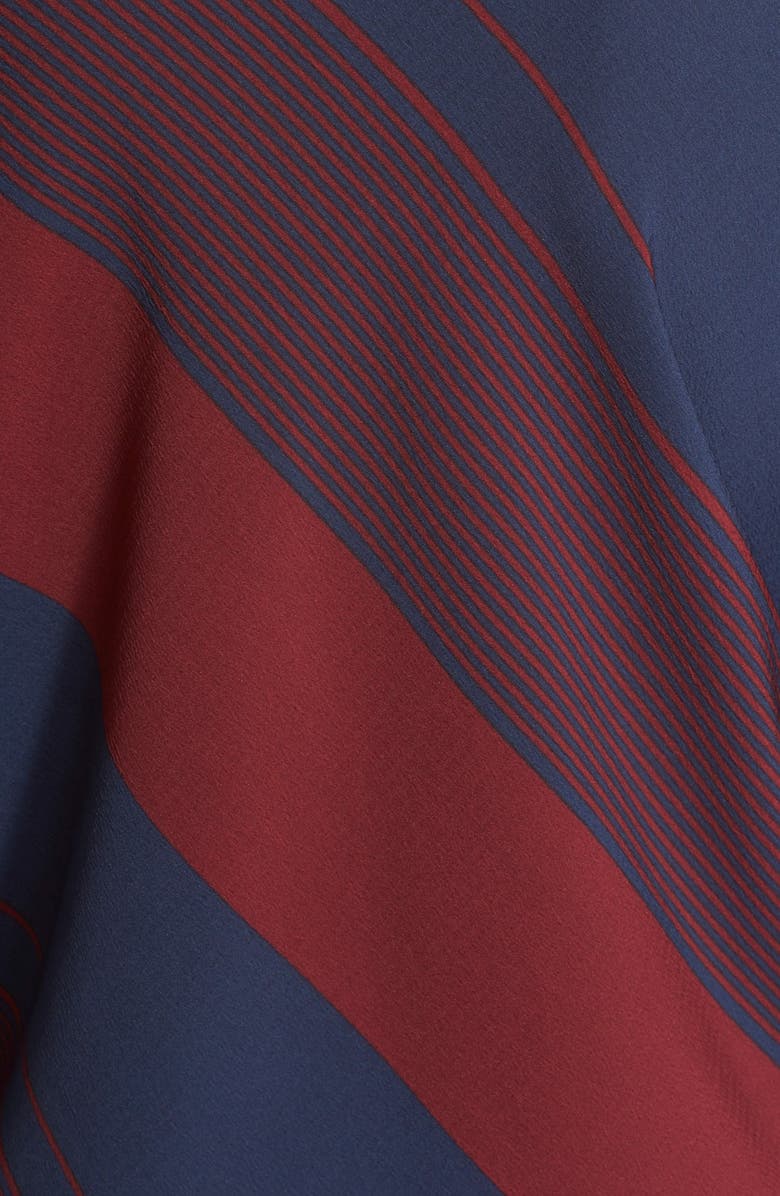 Tory Burch Stripe Bias Cut Tie Neck Blouse, Alternate, color, 