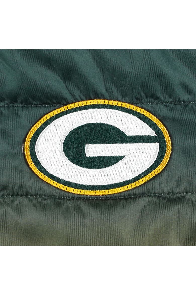 Women's The Wild Collective Green/Gold Green Bay Packers Color Block Full-Zip Puffer Jacket, Alternate, color, Green
