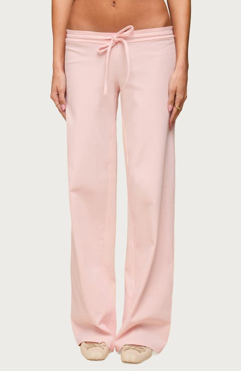 Claudia Stretch Cotton Straight Leg Drawstring Pants