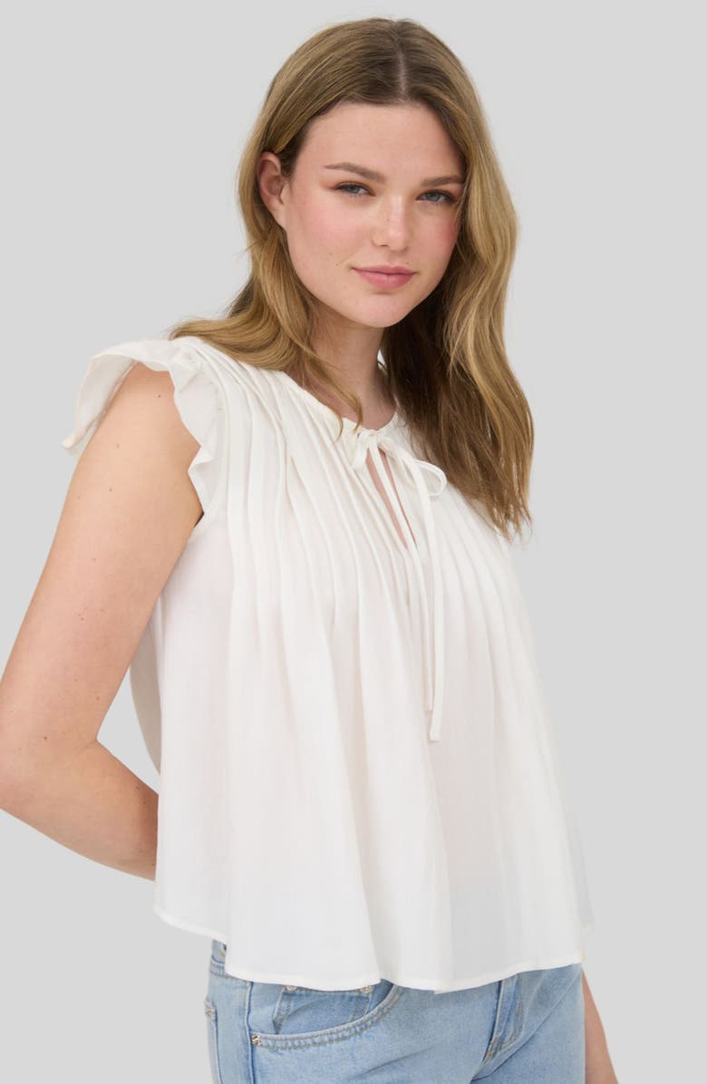 Blu Pepper Pin Tuck Pleat Ruffle Top, Alternate, color, White