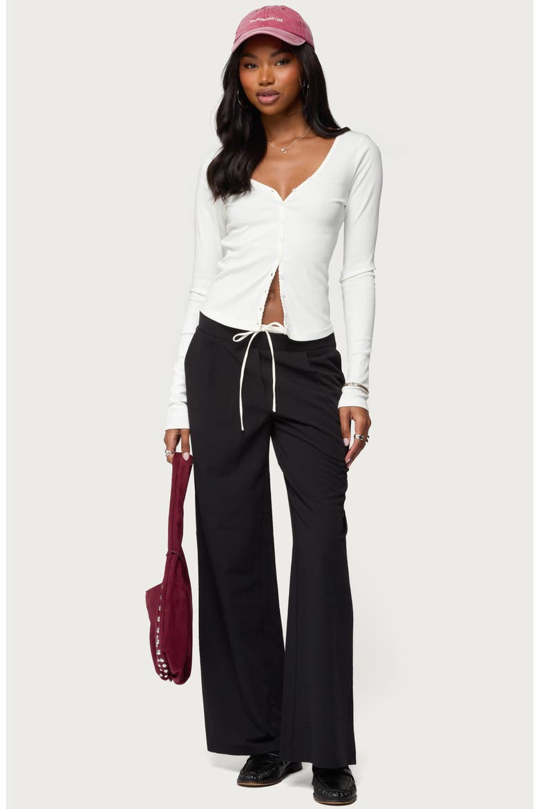 Tanya Fitted V-Neck Cardigan, Alternate, color, WHITE