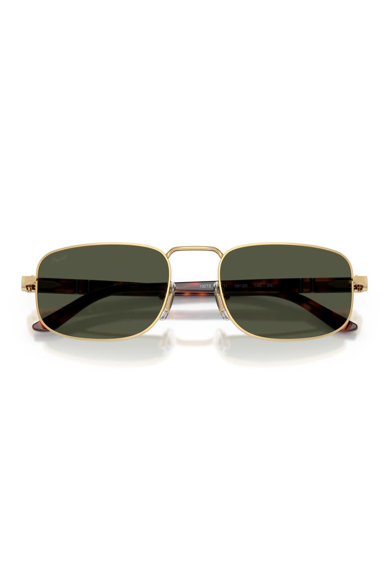 56mm Pillow Sunglasses, Alternate, color, GOLD / GREEN
