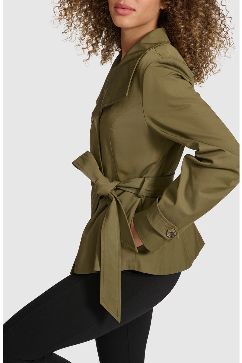 Double Breasted Peplum Trench Jacket, Alternate, color, OLIVE