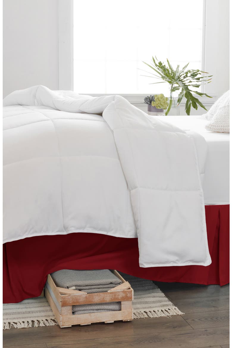 Premium Pleated Dust Ruffle Bed Skirt, Alternate, color, BURGUNDY