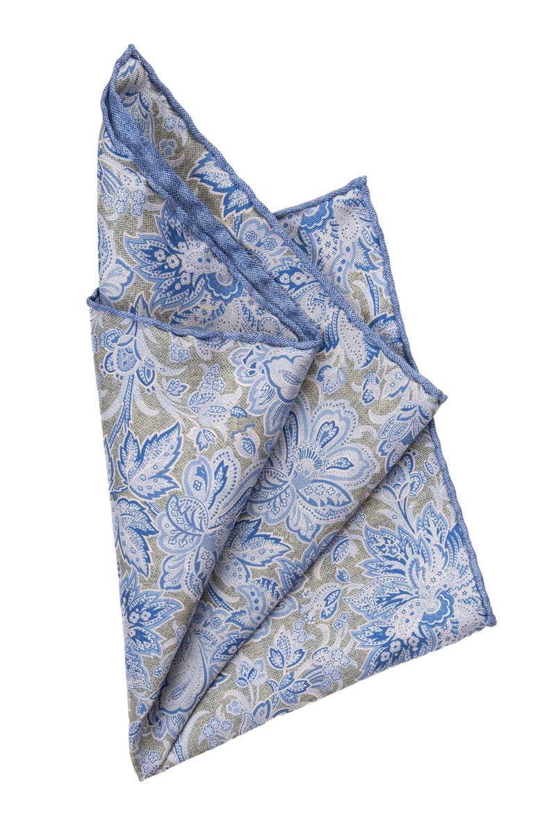 Assisi - Double Sided Silk Pocket Square for Men, Alternate, color, Sky blue