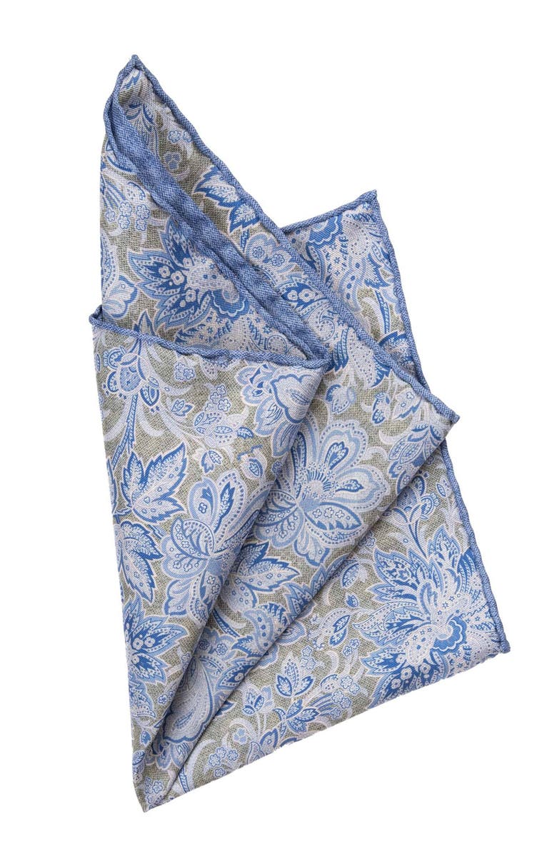 Elizabetta Assisi - Double Sided Silk Pocket Square for Men, Alternate, color, Sky Blue