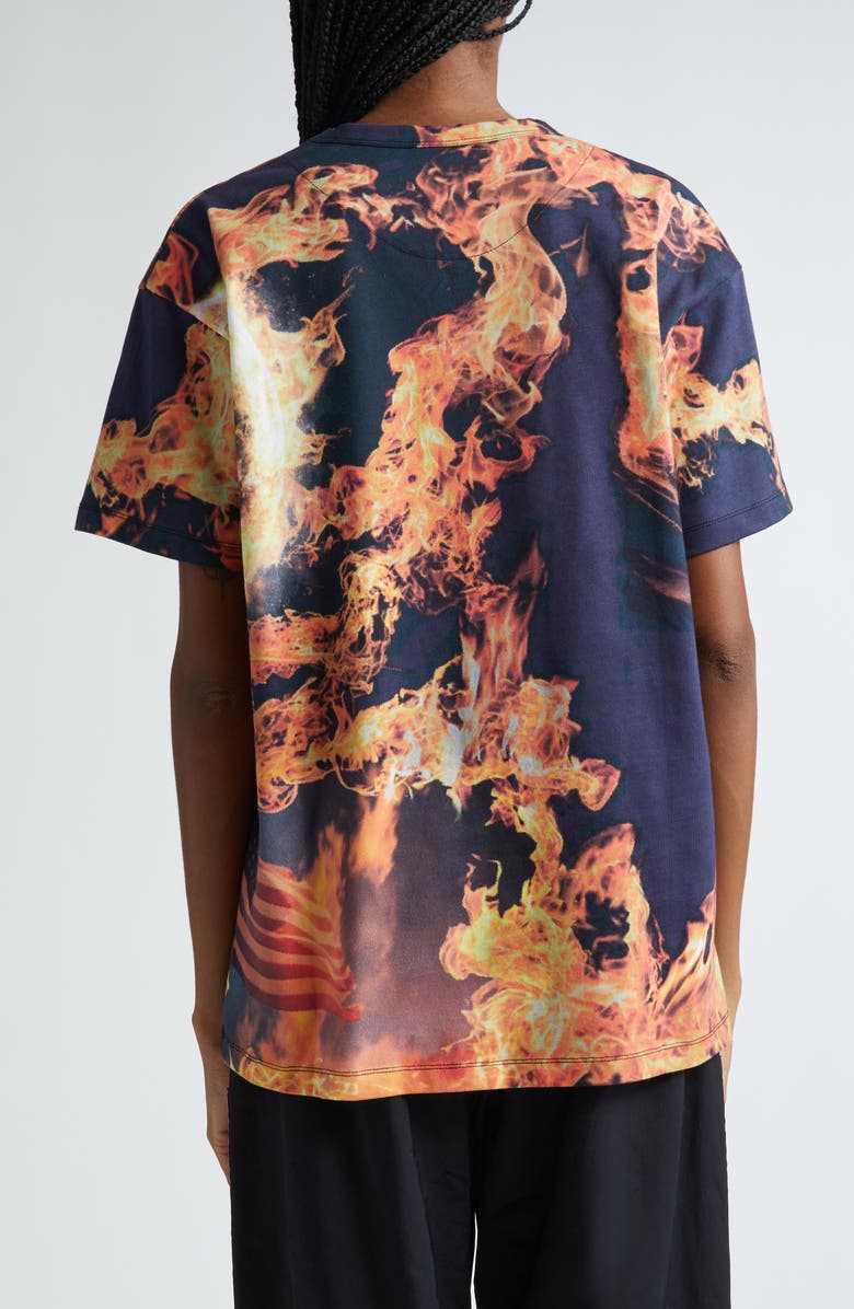 Sky High Farm Workwear Gender Inclusive World is Burning Organic Cotton T-Shirt, Alternate, color, 