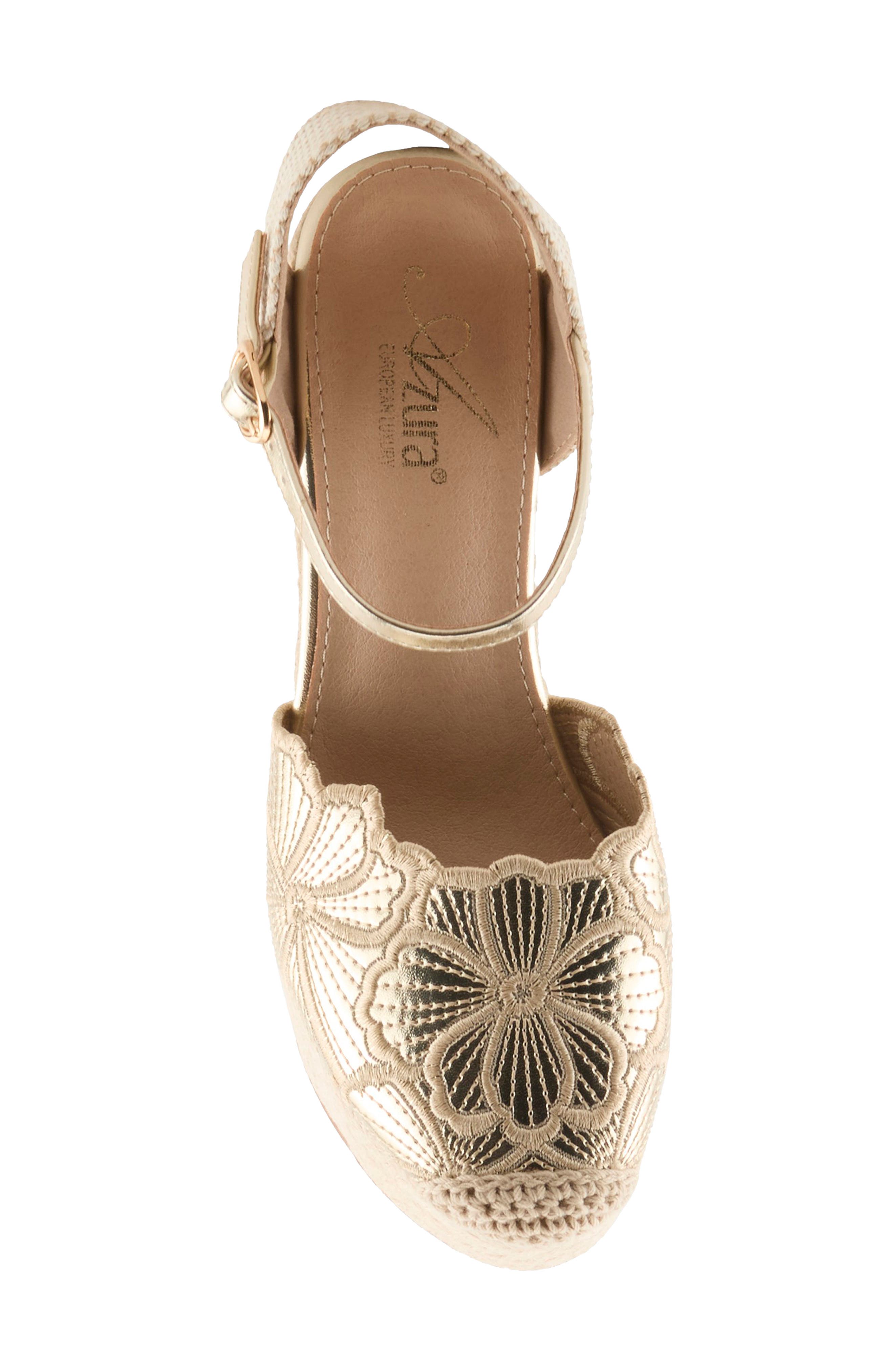 AZURA BY SPRING STEP Amelia Platform Wedge, Alternate, color, Gold Multi