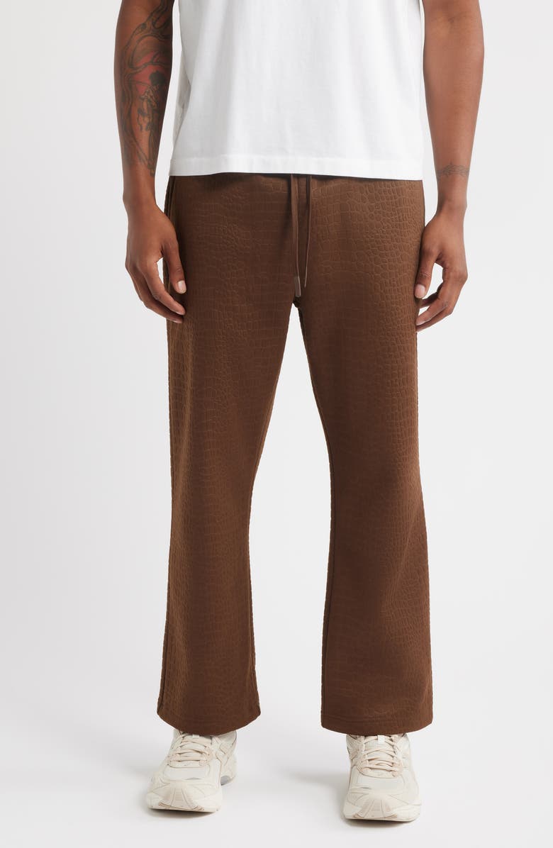 SANTO STUDIO Uno Texture Sweatpants, Main, color, Holy Brown