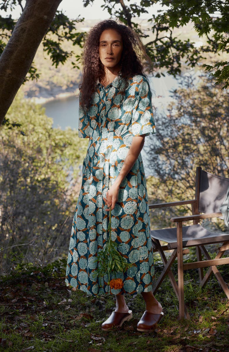 Seasalt Cornwall Wild Liquorice Organic Cotton Shirtdress, Alternate, color, Painted Marigold Dark Wreckage