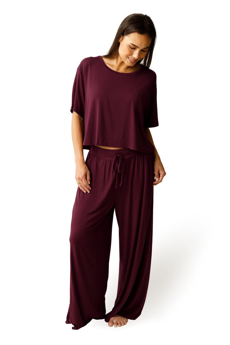 Aria Casual Lounge Pants, Alternate, color, Deep Burgundy