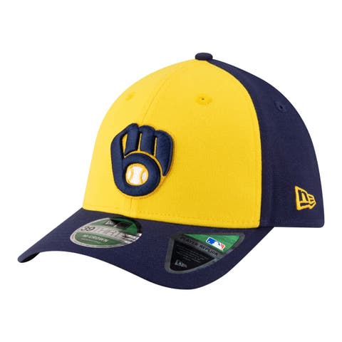Men's New Era  Gold/Navy Milwaukee Brewers Player Replica 39THIRTY M-Crown Flex Hat