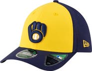 New Era Men's New Era Gold/Navy Milwaukee Brewers Player Replica 39THIRTY M-Crown Flex Hat
