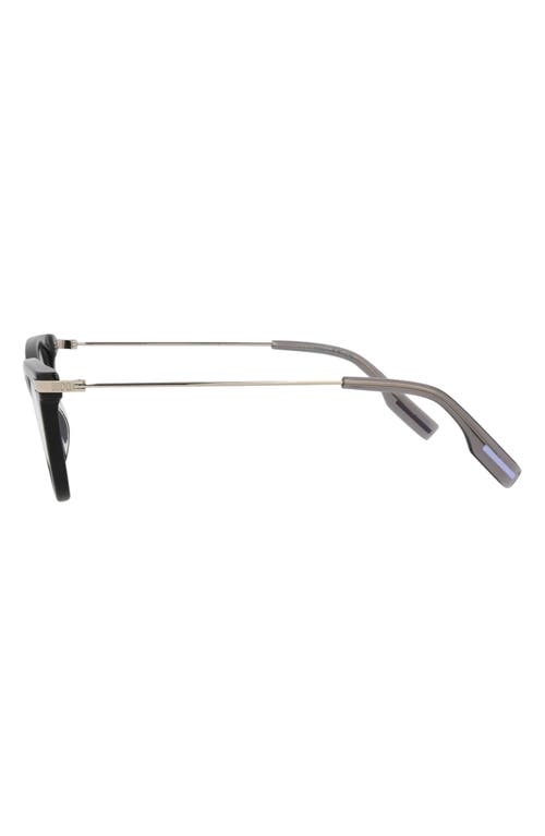 Alexander Mcqueen Mcqueen 47mm Cat Eye Optical Glasses In Black Silver Transparent
