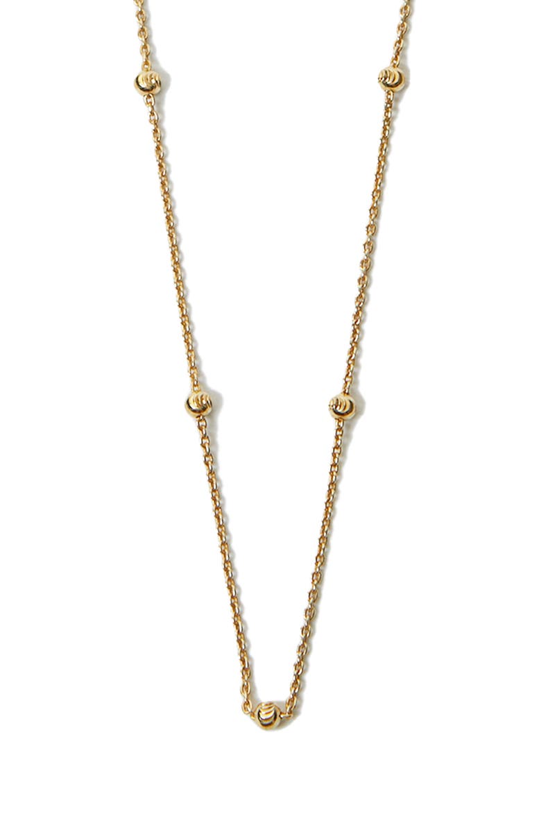 Argento Vivo Sterling Silver Bead Station Necklace, Main, color, Gold