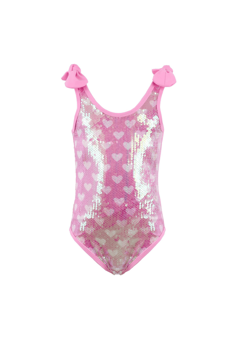 Full Hearts Sequin Swimsuit, Main, color, Pink
