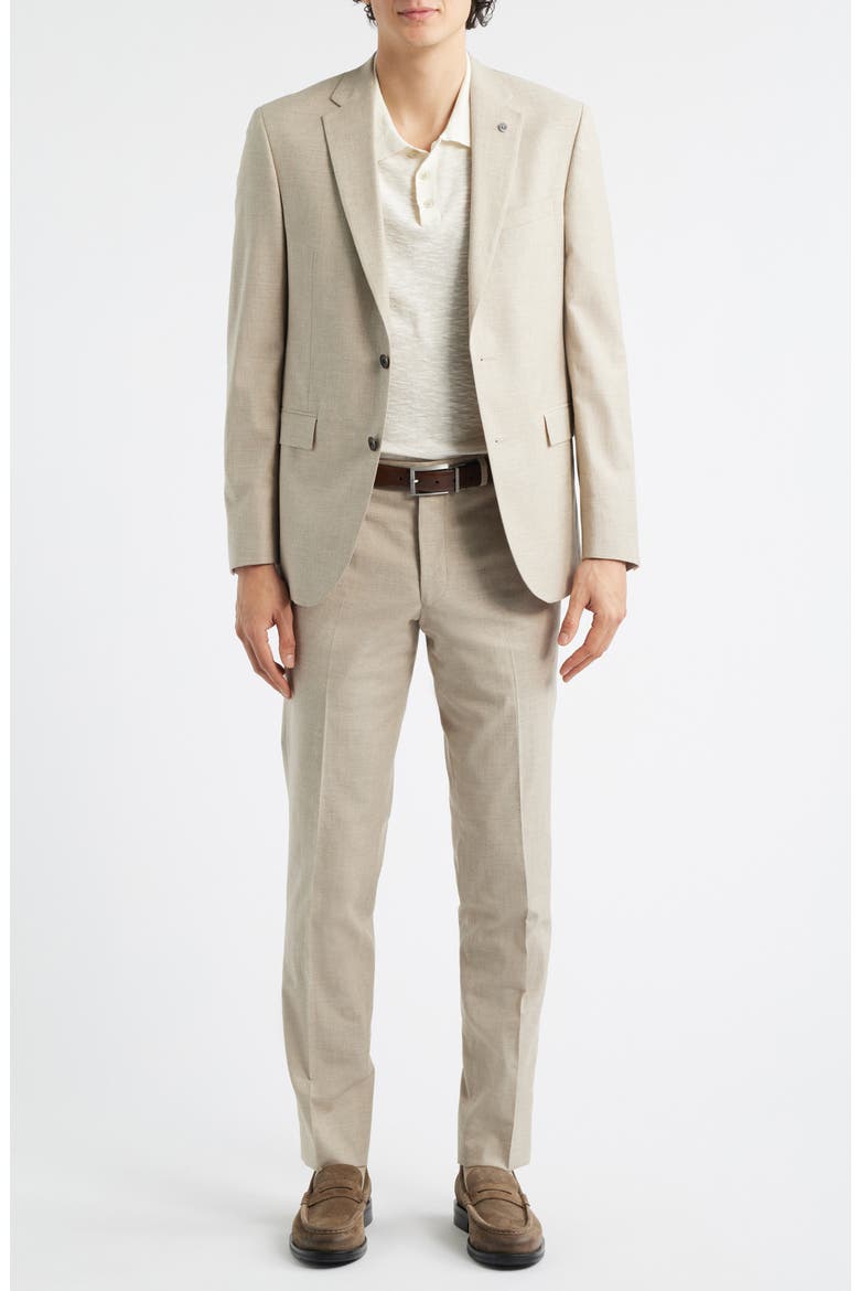 Ross Slim Fit Tan Cotton & Wool Blend Suit, Main, color, SAND
