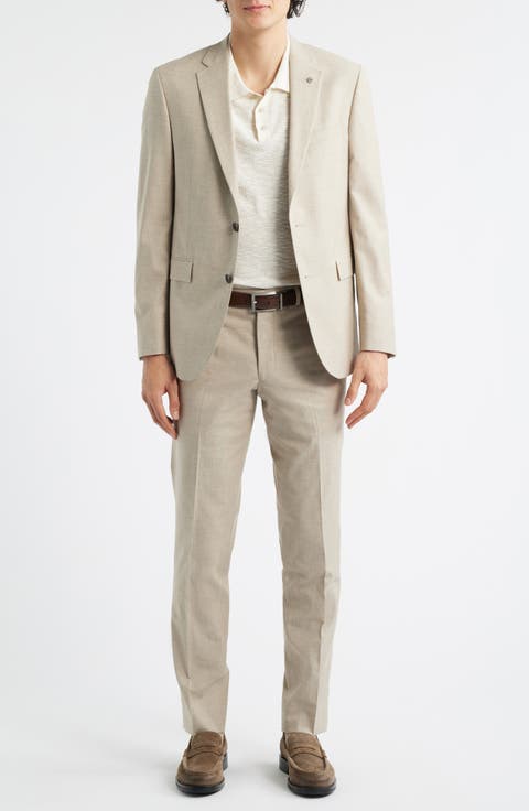 Ross Slim Fit Tan Cotton & Wool Blend Suit