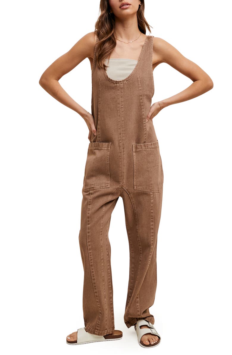 WISHLIST Cotton Denim Overalls, Main, color,